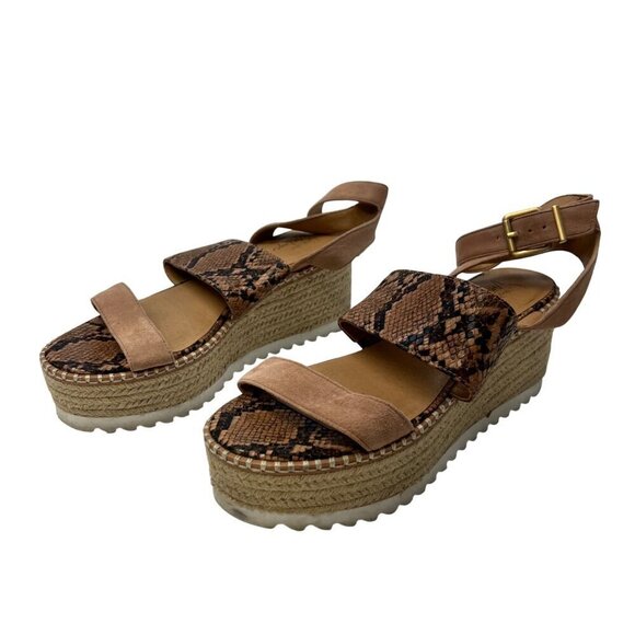 Crown Vintage Women’s Platform Wedge Sandals Snake Print Size 8M - Picture 1 of 8